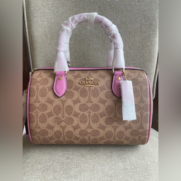 NWT！2PCS COACH ROWAN SATCHEL BAG IN SIGNATURE（CV961）and MEDIUM WALLET（CW786） - Picture 3 of 16